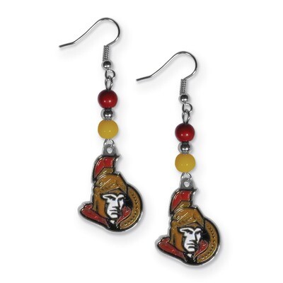 NHL Ottawa Senators Fan Bead Dangle Earrings GC5957