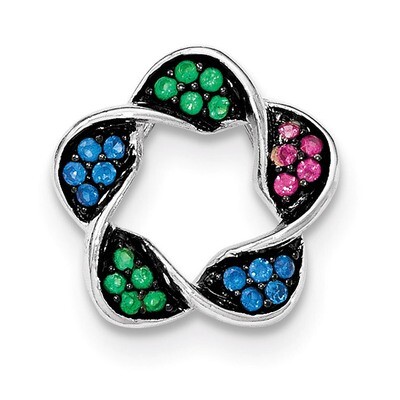 Synthetic Stones Chain Slide Sterling Silver QP4212