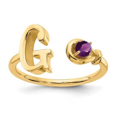Letter G with Birthstone Ring Sterling Silver Gold-plated XNR81GGP, MPN: XNR81GGP, 191101994487