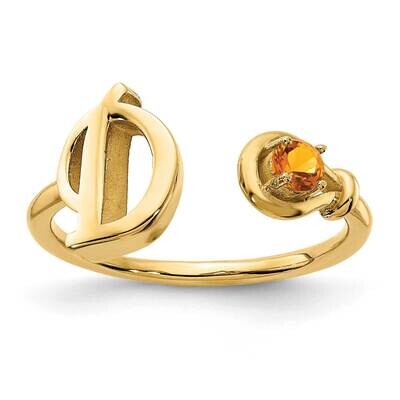Letter D with Birthstone Ring Sterling Silver Gold-plated XNR81DGP, MPN: XNR81DGP, 191101994456