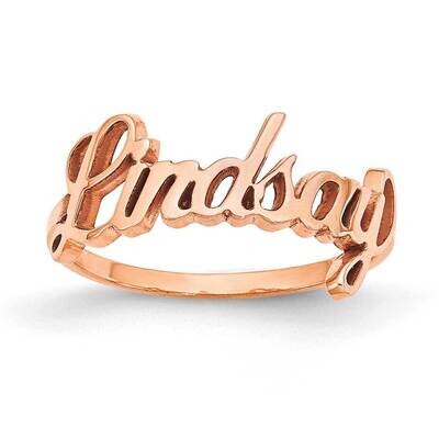 Polished Personalized Ring Sterling Silver Rose-plated XNR74RP, MPN: XNR74RP,
