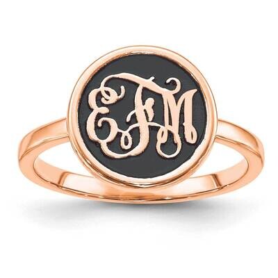Antiqued Background Monogram Ring 14k Rose Gold Polished XNR62R, MPN: XNR62R, 196904019146