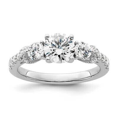 Si1/Si2, G H I, Semi-Mount Engagement Ring 14k White Gold Lab Grown Diamond RM9083E-050-WLG, MPN: R…