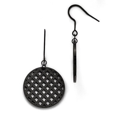 Black Dangle Earrings - Stainless Steel SRE683 by Chisel, MPN: SRE683, 883957035970