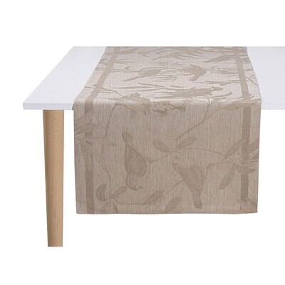 Le Jacquard Francais Runner Voliere Beige 100% Linen 20 x 59 Inch 28265, MPN: 28265, 3660269282653