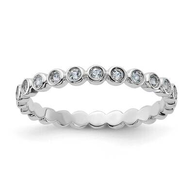 Sterling Silver Polished Aquamarine Band RLS6655/AQ-SSB-7