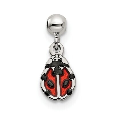 Ladybug Charm Sterling Silver Enamel Dangle QMM237, MPN: QMM237,