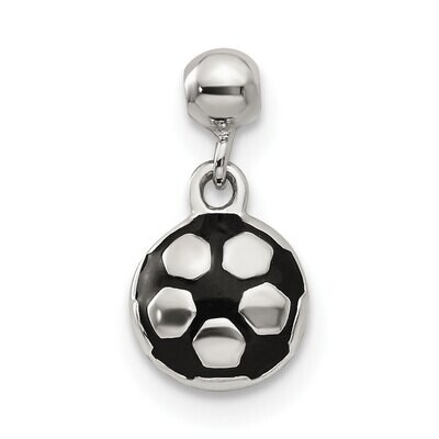 Soccer Ball Charm Sterling Silver Enamel Dangle QMM220, MPN: QMM220,