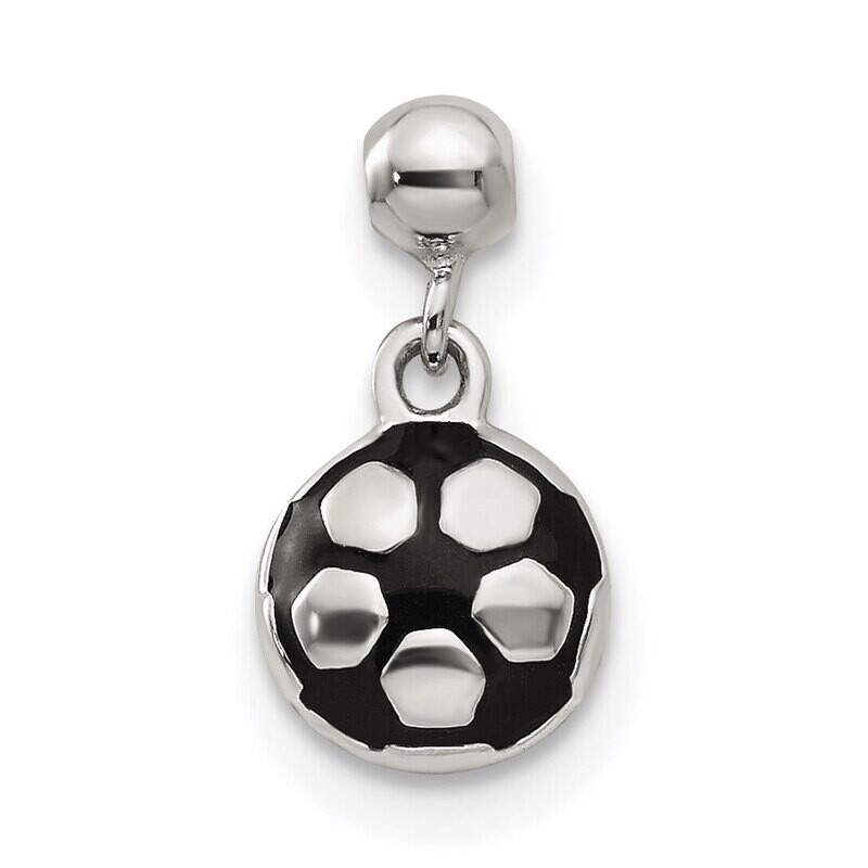 Soccer Ball Charm Sterling Silver Enamel Dangle QMM220