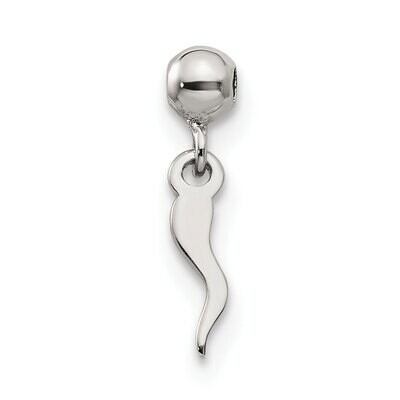 Italian Horn Symbol Charm Sterling Silver Dangle QMM206, MPN: QMM206,