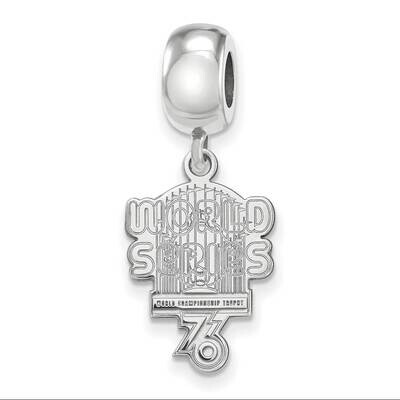 LA 1976 Reds World Series Champs Small Dangle Bead Charm Sterling Silver Rhodium-plated SS001RDS76,…