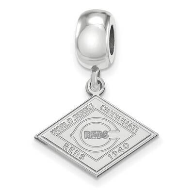 LA 1940 Reds World Series Champs Small Dangle Bead Charm Sterling Silver Rhodium-plated SS001RDS40,…