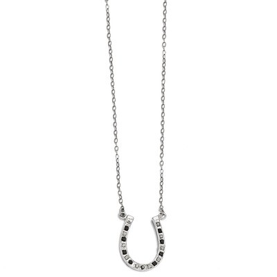 Mystique Black &amp; White Diamond Necklace Sterling Silver with Diamonds QDF116, MPN: QDF116, 19110118…