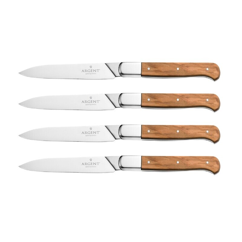Hampton Forge Lynden Set Of 4 Olive Wood Steak Knives SFS51L04WB