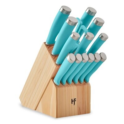 Hampton Forge Epicure True Aqua 15 Piece Block Set HMC01B029T, MPN: HMC01B029T, 733652160463