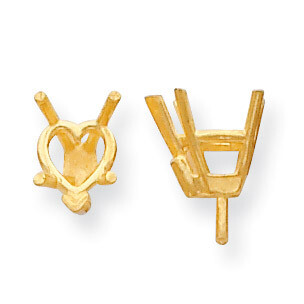 Heart Tapered 5-Prong V-End with Peg Head 4.0mm Setting 14k Gold YG272-1, MPN: YG272-1,