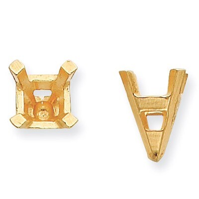 Square Center Head for Notched Shank 3.0mm Setting 14k Gold YG2622-1, MPN: YG2622-1,