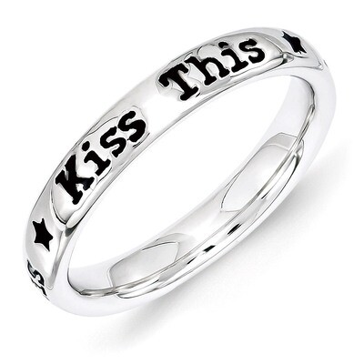 Sterling Silver Lyric Kiss This Ring QSK1548-8