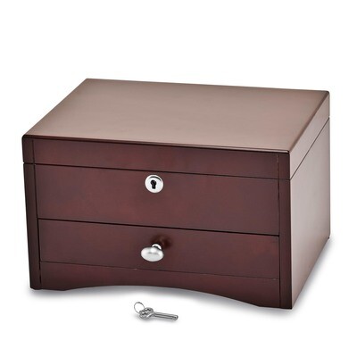Matte Mahogany Finish Poplar Veneer 1-drawer Jewelry Chest by Jere, MPN: JJB854, 196904090671