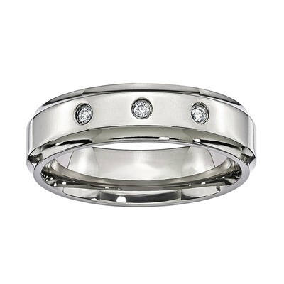 Titanium 7mm .10 TCW Diamond Comfort-fit Band NST52-10.5