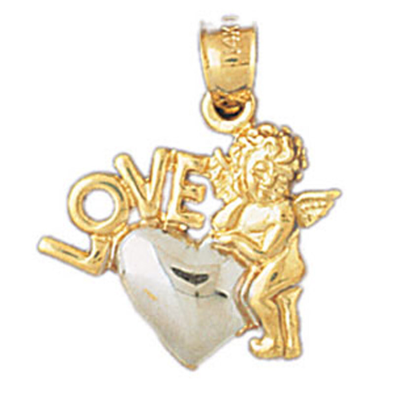 Love Pendant Necklace Charm Bracelet in Yellow, White or Rose Gold 10969