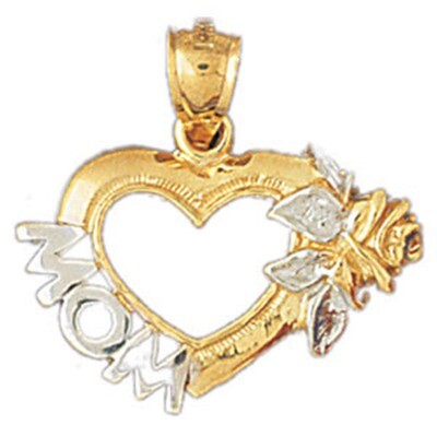 Dazzlers Jewelry Mom Pendant Necklace Charm Bracelet in Yellow, White or Rose Gold 10962, MPN: DZ-1…