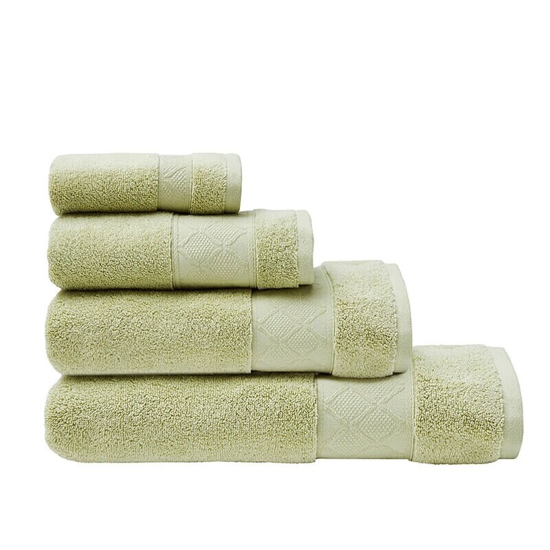Le Jacquard Francais Caresse Green Hand Towel 20 x 39 Inch 28732 Set of 4