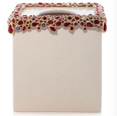 Jay Strongwater Emerson Bejeweled Tissue Box Ruby SDH8891-224, MPN: SDH8891-224, 848510042581