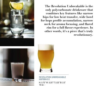 Bold Revolution 16oz Unbreakable Glass Set of 6