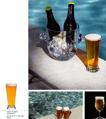 Bold Titan 9.5oz Pilsner Unbreakable Glass Set of 6