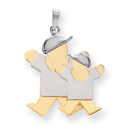 Big Boy & Little Boy Engravable Charm 14k Two-tone Gold XK643