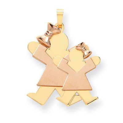 Big Girl &amp; Little Girl Engravable Charm 14k Two-tone Gold XK640, MPN: XK640, 883957446714