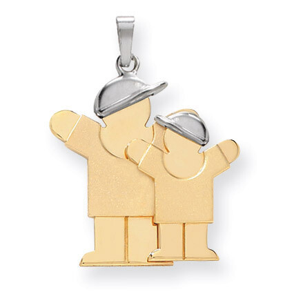 Big Boy & Little Boy Engravable Charm 14k Two-tone Gold XK639