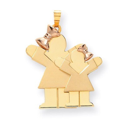 Big Girl &amp; Little Girl Engravable Charm 14k Two-tone Gold XK636, MPN: XK636, 883957378367