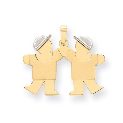 Double Boys Engravable Charm 14k Two-tone Gold Small XK591, MPN: XK591, 883957859712