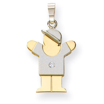Diamond Kid Pendant 14k Two-tone Gold XK505AA, MPN: XK505AA, 883957117744
