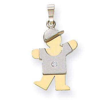 Diamond Kid Pendant 14k Two-tone Gold XK503AA