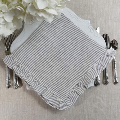 Crown Grey Pinstripe Large Napkin Set of 8 NLG750