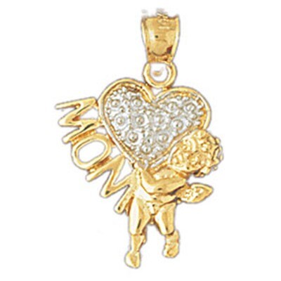 Dazzlers Jewelry Mom Pendant Necklace Charm Bracelet in Yellow, White or Rose Gold 10956, MPN: DZ-1…