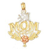 Dazzlers Jewelry Mom Pendant Necklace Charm Bracelet in Yellow, White or Rose Gold 10955, MPN: DZ-1…