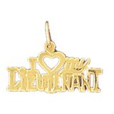 Dazzlers Jewelry I Love My Lieutenant Pendant Necklace Charm Bracelet in Yellow, White or Rose Gold…