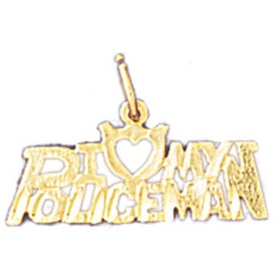 Dazzlers Jewelry I Love My Policeman Pendant Necklace Charm Bracelet in Yellow, White or Rose Gold …