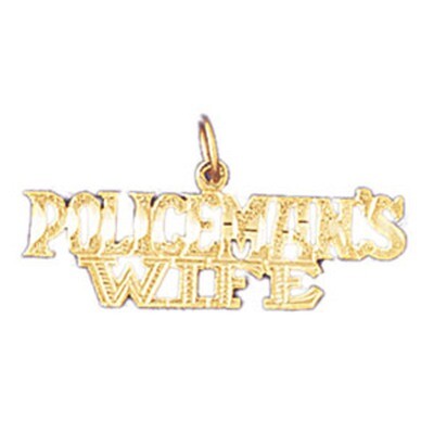 Dazzlers Jewelry Policeman&#39;S Wife Pendant Necklace Charm Bracelet in Yellow, White or Rose Gold 109…