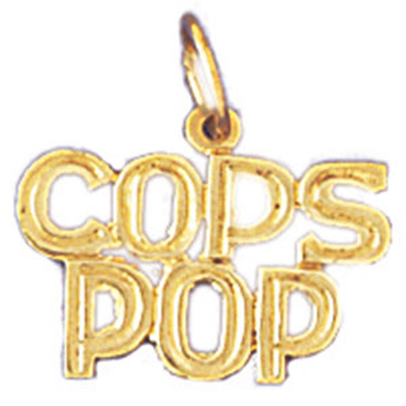 Cops Pop Pendant Necklace Charm Bracelet in Yellow, White or Rose Gold 10921
