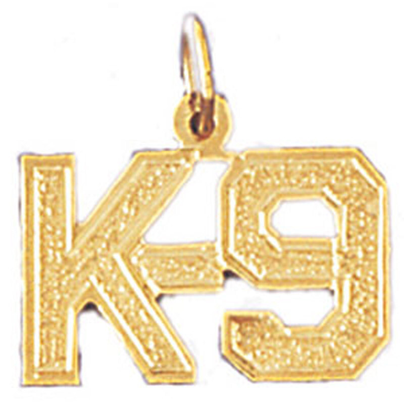 K-9 Pendant Necklace Charm Bracelet in Yellow, White or Rose Gold 10915