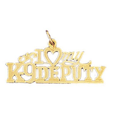 Dazzlers Jewelry I Love My K-9 Deputy Pendant Necklace Charm Bracelet in Yellow, White or Rose Gold…