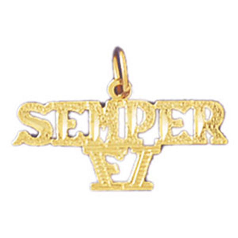 Semper Fi Pendant Necklace Charm Bracelet in Yellow, White or Rose Gold 10910