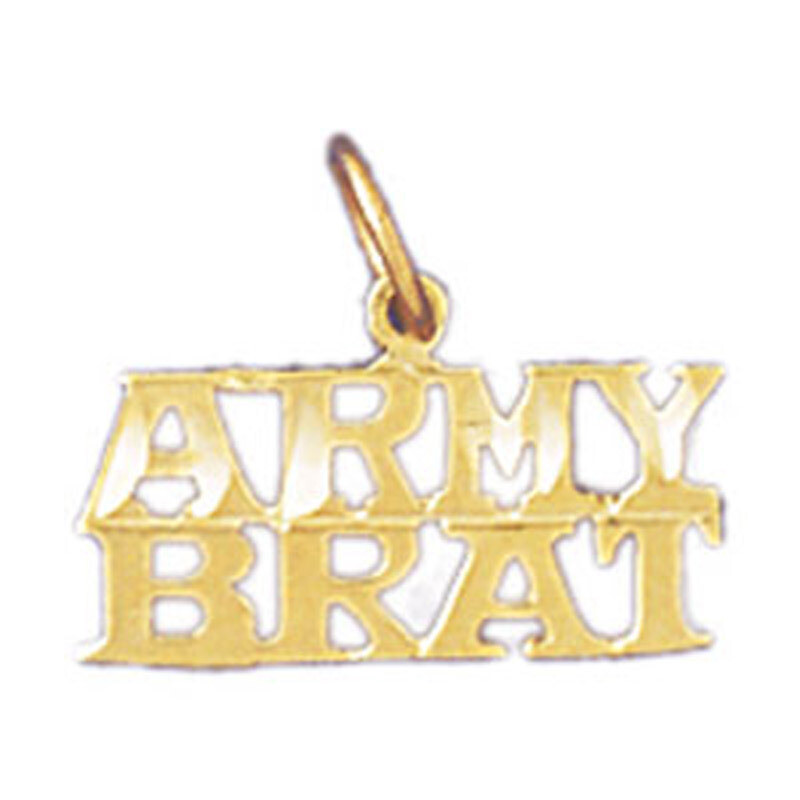 Army Brat Pendant Necklace Charm Bracelet in Yellow, White or Rose Gold 10909
