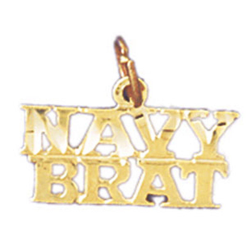 Navy Brat Pendant Necklace Charm Bracelet in Yellow, White or Rose Gold 10908