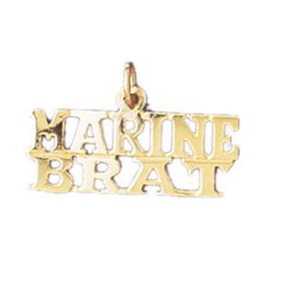 Dazzlers Jewelry Marine Brat Pendant Necklace Charm Bracelet in Yellow, White or Rose Gold 10907, M…